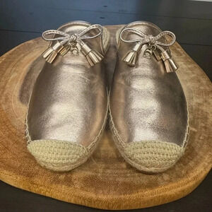 Coach Leather Espadrilles in Gold Champagne Size 8